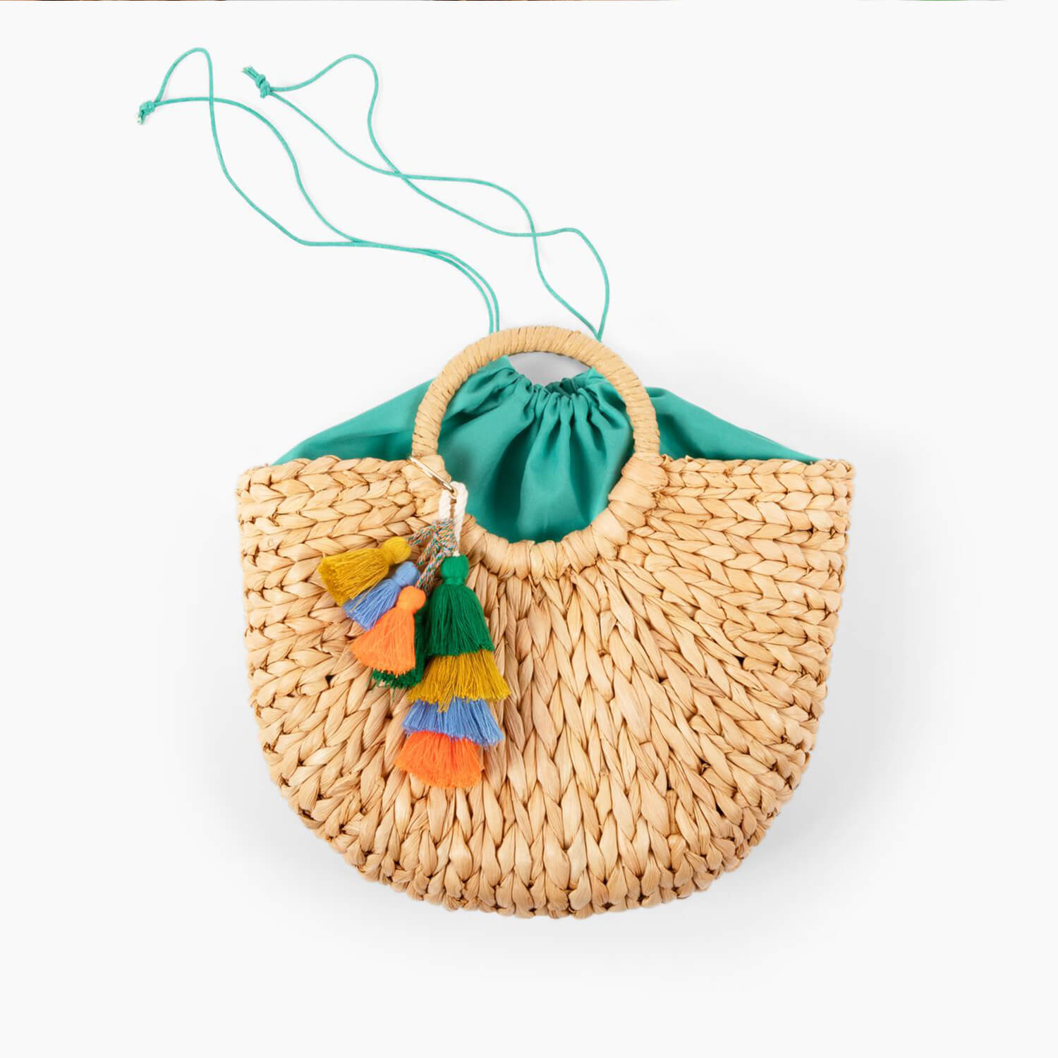 Hand-Woven Rattan Tote - Small Straw Beach Bag