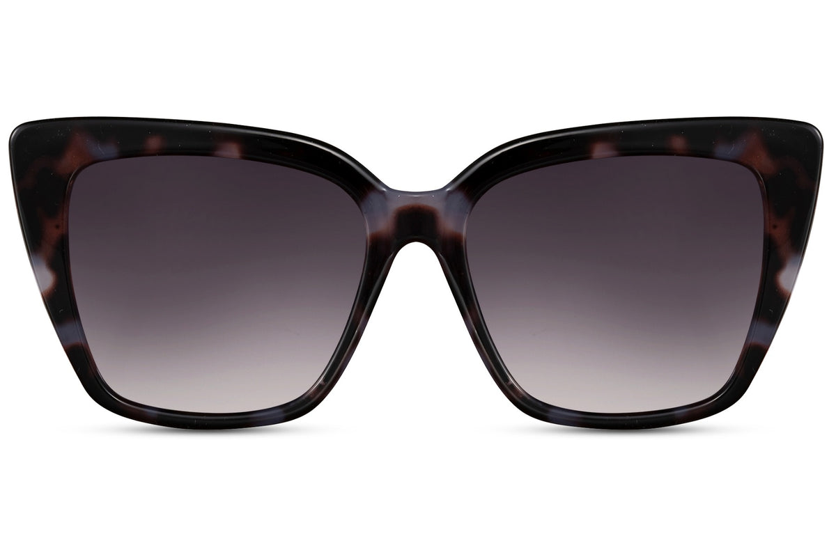 Stylish Tortoiseshell Oversized Cat-Eye Sunglasses with Gradient Lenses - Alexandra