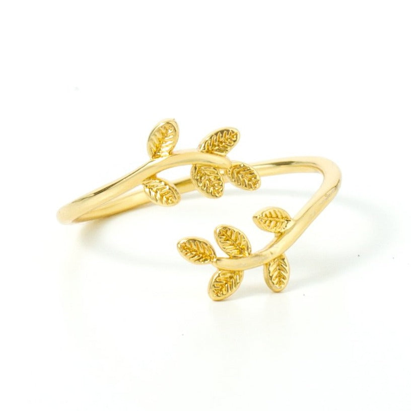 Adjustable Gold Leaf Ring