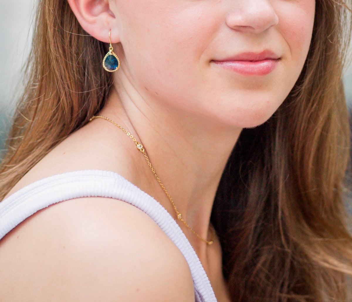 Sapphire Blue Teardrop Earrings