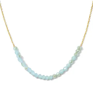 Delicate Crystal Accented Necklace -  Aqua