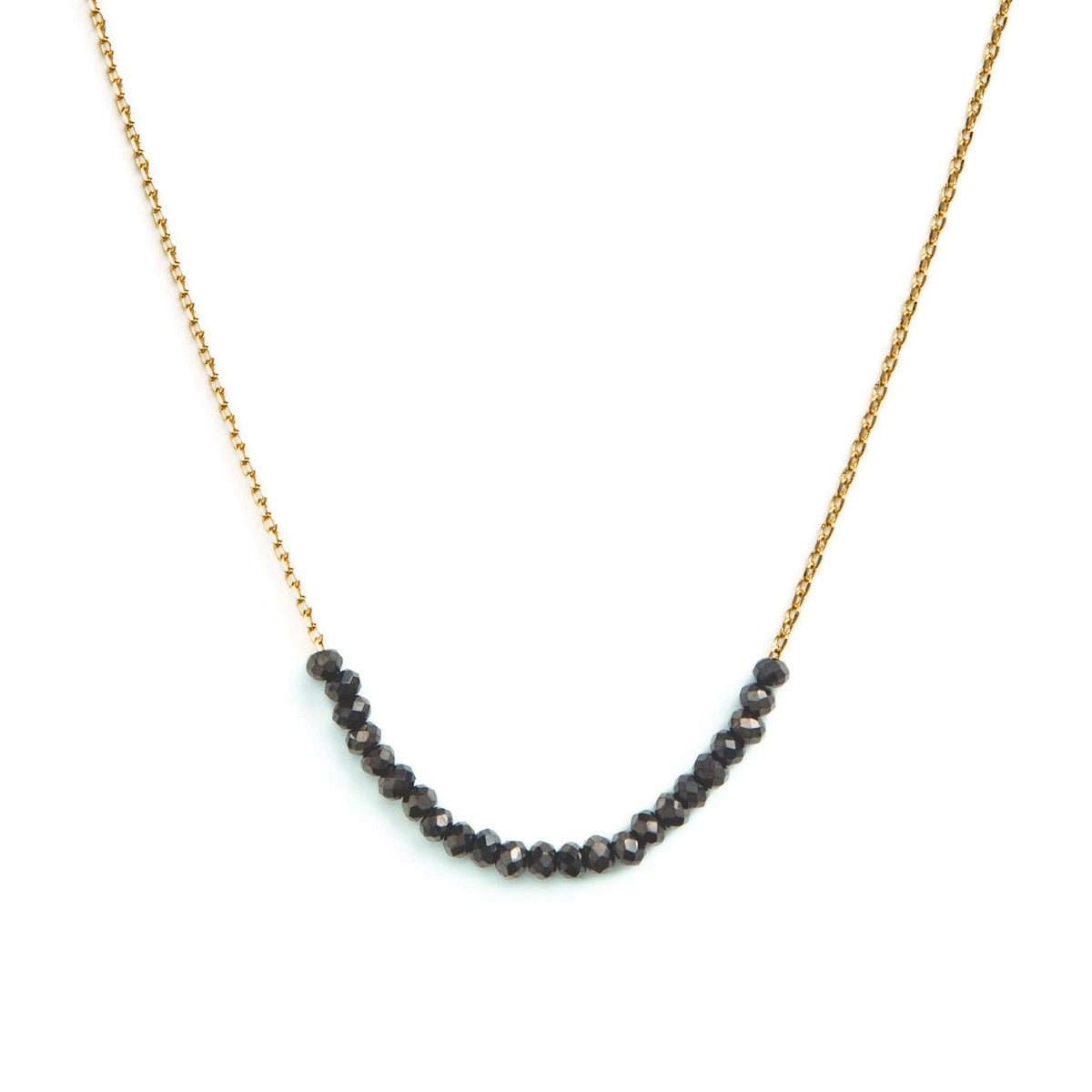 Delicate Crystal Accented Necklace -  Black