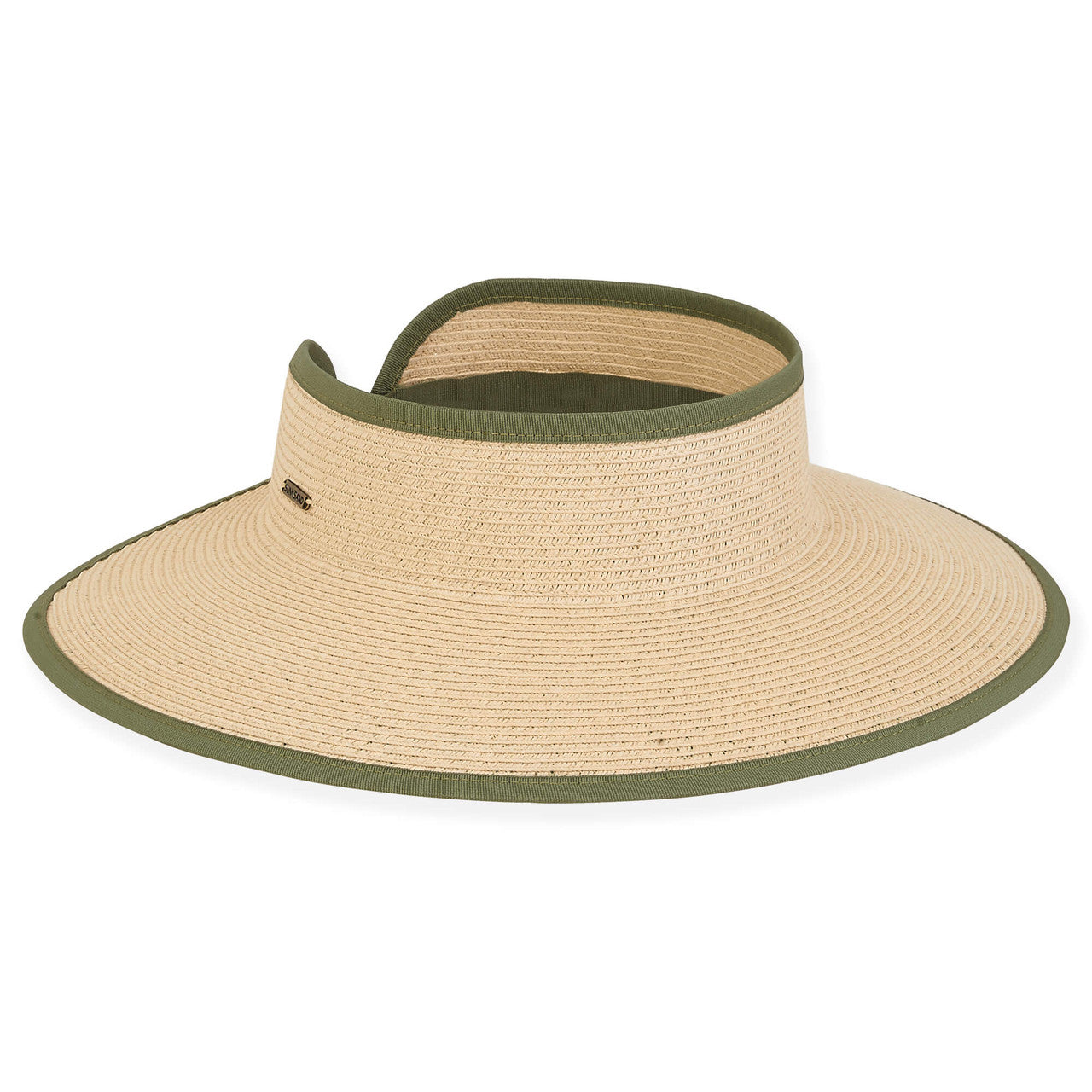 Del Mar Roll-Up Sun Visor Hat - Green Tropical Print