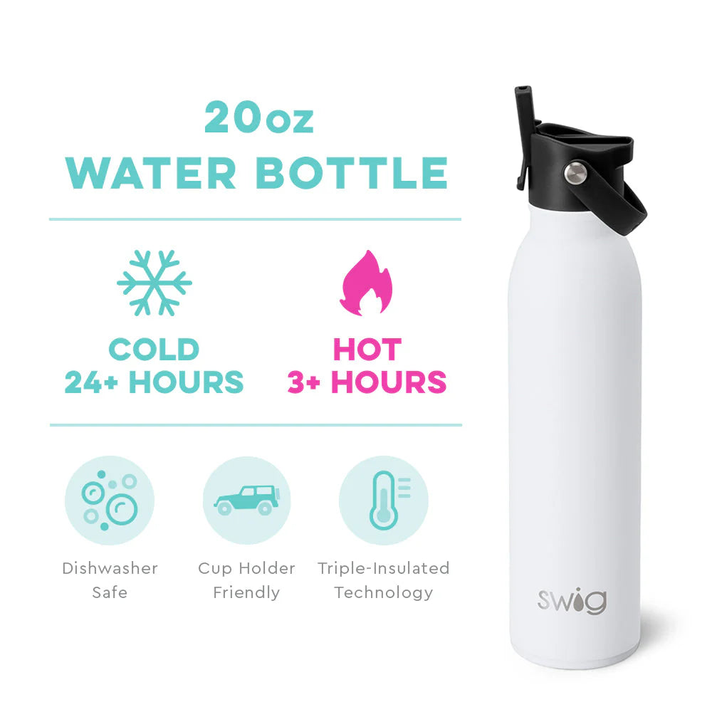 Swig Life - Soft White Matte Flip + Sip 20 oz Bottle