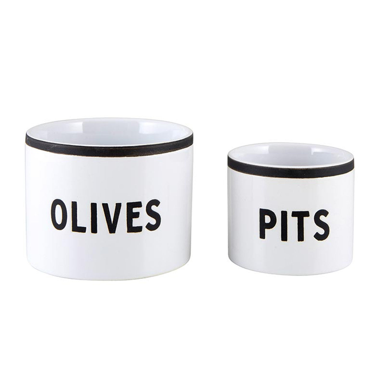 Olive + Pits Bowls (Matte White with Matte Black Lettering)