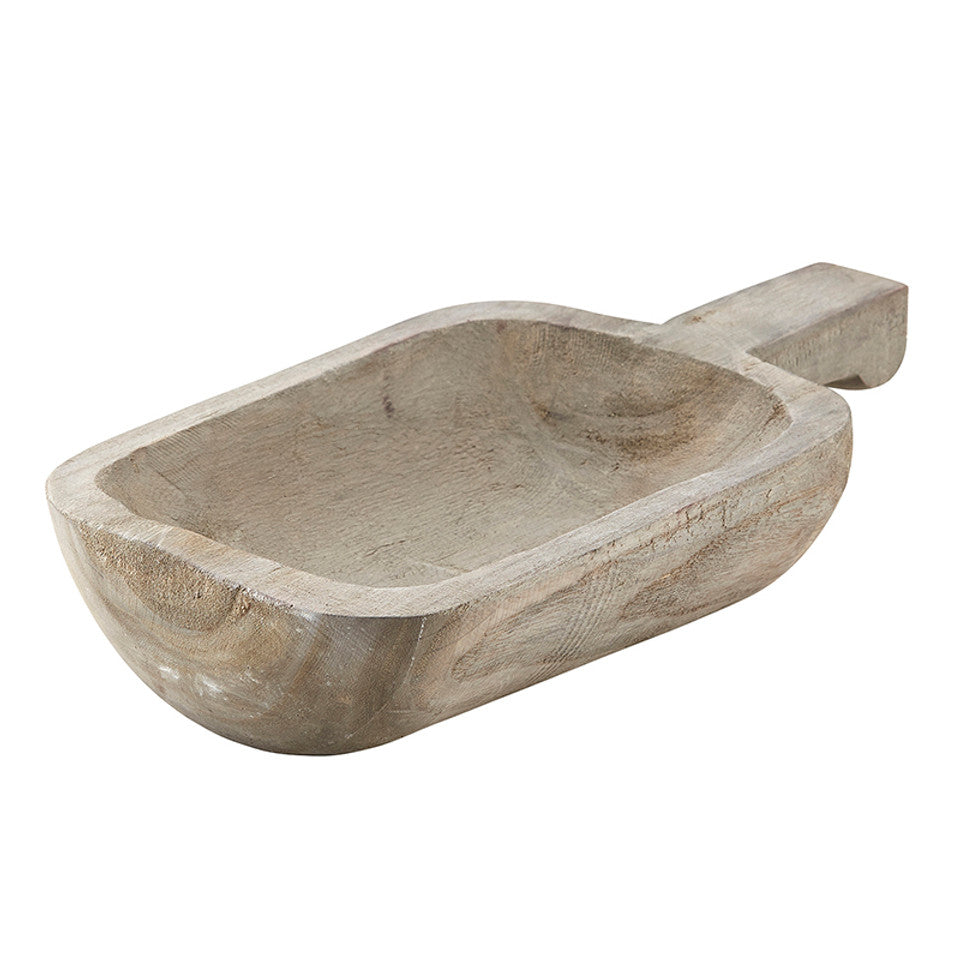 Grey Paulownia Handle Tray (Grey Wood)