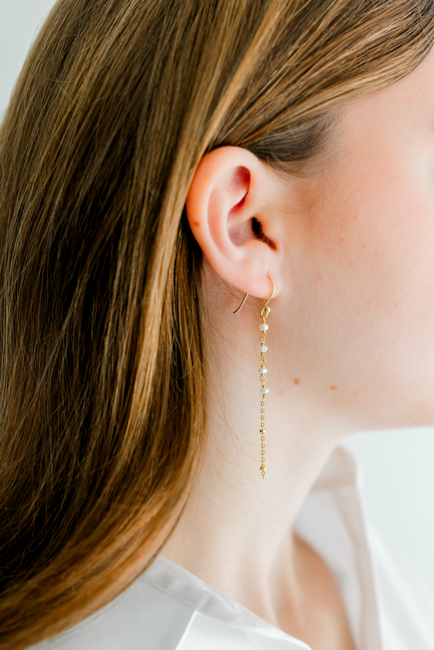 Pearl Drop Earrings (Gold Plated Silver)
