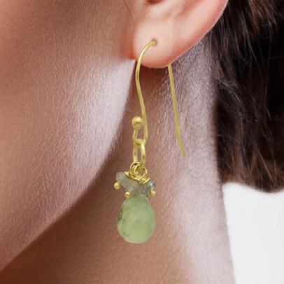 Prehnite and Labradorite Earrings