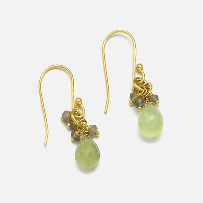 Prehnite and Labradorite Earrings