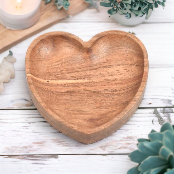 Hand-carved Heart Shaped Trinket Dish