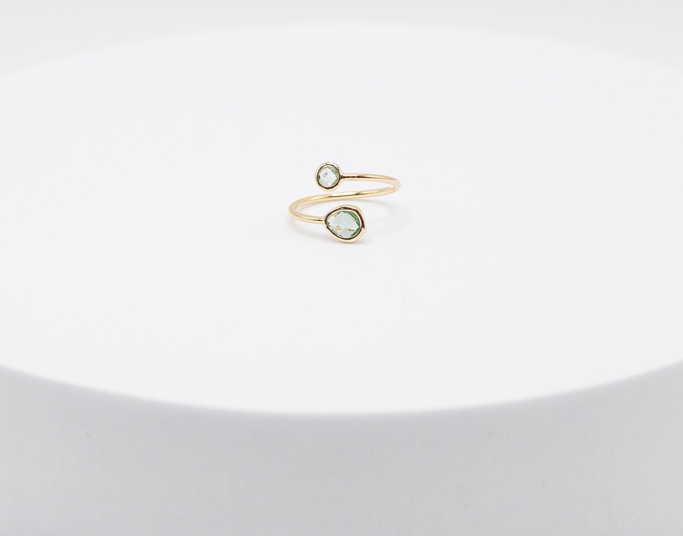 Gemstone Adjustable Ring Gold & Erinite